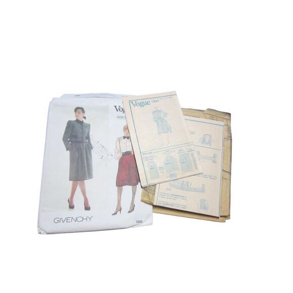 Vintage Vogue Paris Original Givenchy Sewing Pattern 1203 Jacket Skirt Blouse - Picture 4 of 5
